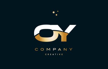 öküz o beyaz sarı altın altın lüks Alfabe harf logo ICO x