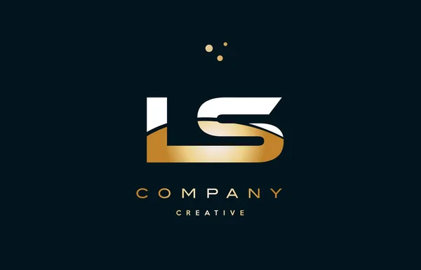 ls l s beyaz sarı altın altın lüks Alfabe harf logo ICO