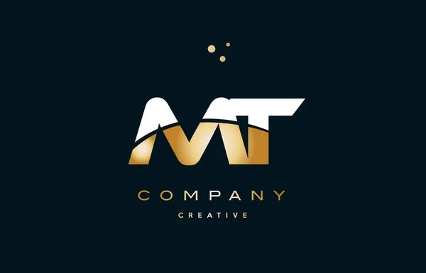 MT m t beyaz sarı altın altın lüks Alfabe harf logo ICO