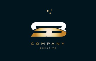 SB s b beyaz sarı altın altın lüks Alfabe harf logo ICO