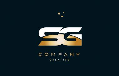SG s g beyaz sarı altın altın lüks Alfabe harf logo ICO