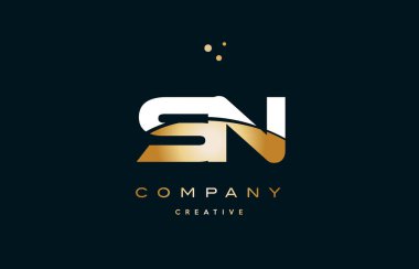 sn s n beyaz sarı altın altın lüks Alfabe harf logo ICO
