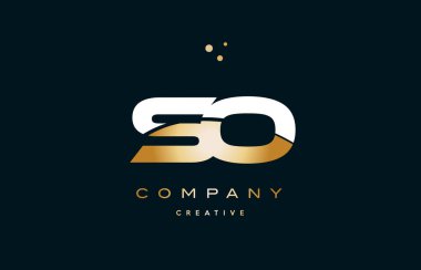 çok s o beyaz sarı altın altın lüks Alfabe harf logo ICO