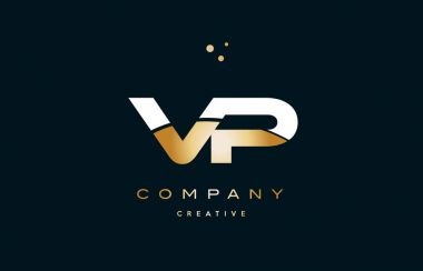 Başkan Yardımcısı v p sarı altın altın lüks Alfabe harf logo ICO beyaz