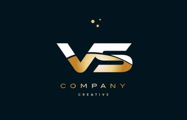 vs v s beyaz sarı altın altın lüks Alfabe harf logo ICO