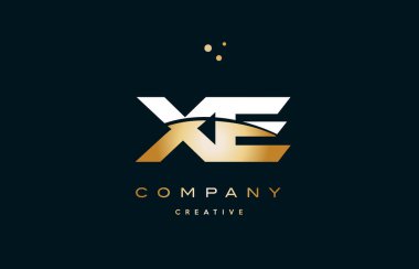 e beyaz sarı altın altın lüks Alfabe harf logo ICO x XE