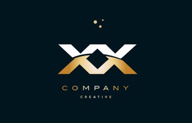 xx x x beyaz sarı altın altın lüks Alfabe harf logo ICO