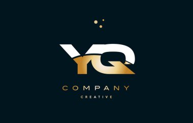 YQ y q beyaz sarı altın altın lüks Alfabe harf logo ICO