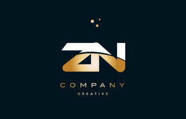 Zn z n beyaz sarı altın altın lüks Alfabe harf logo ICO