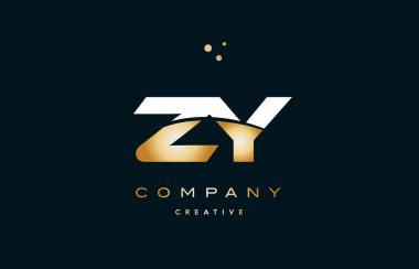 ZY z y beyaz sarı altın altın lüks Alfabe harf logo ICO