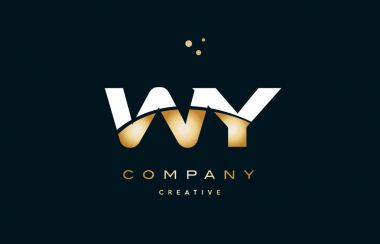 WY w y beyaz sarı altın altın lüks Alfabe harf logo ICO