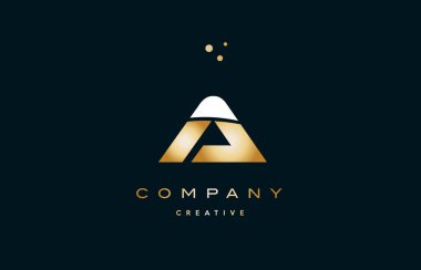 Beyaz Sarı altın altın lüks Alfabe harf logo simge geçici