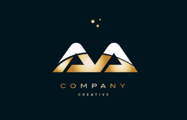 AA bir beyaz sarı altın altın lüks Alfabe harf logo simge 