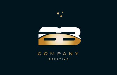 bb b b beyaz sarı altın altın lüks Alfabe harf logo ICO