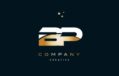 BP b p sarı altın altın lüks Alfabe harf logo ICO beyaz