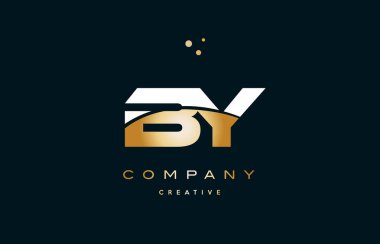 b y beyaz sarı altın altın lüks Alfabe harf logo ICO tarafından