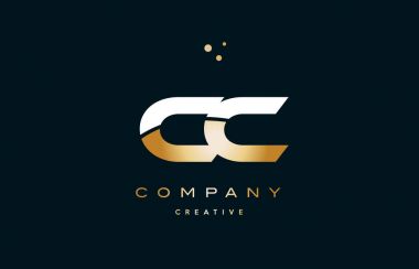 CC c c beyaz sarı altın altın lüks Alfabe harf logo ICO