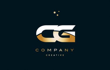 CG c g beyaz sarı altın altın lüks Alfabe harf logo ICO