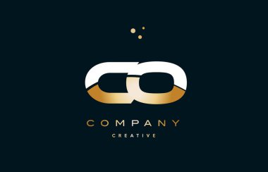 Co c o beyaz sarı altın altın lüks Alfabe harf logo ICO