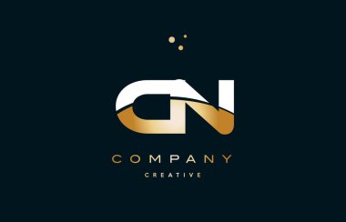 CN c n beyaz sarı altın altın lüks Alfabe harf logo ICO