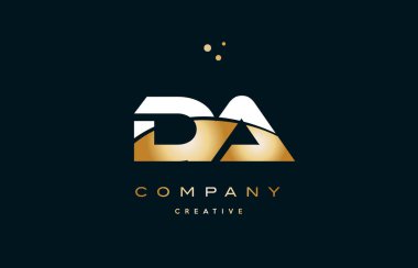 da d beyaz sarı altın altın lüks Alfabe harf logo ICO