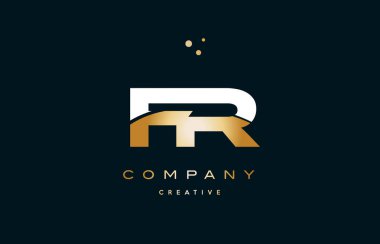fr f r beyaz sarı altın altın lüks Alfabe harf logo ICO