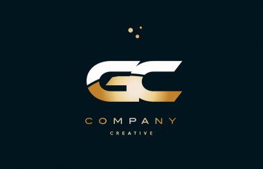GC g c beyaz sarı altın altın lüks Alfabe harf logo ICO