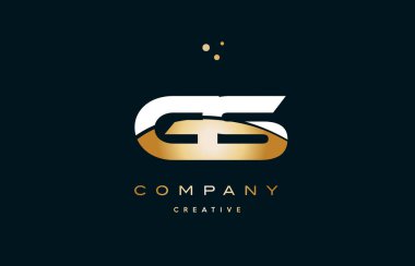 GS g s beyaz sarı altın altın lüks Alfabe harf logo ICO