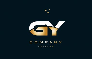 GY g y beyaz sarı altın altın lüks Alfabe harf logo ICO