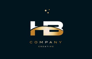 HB s b beyaz sarı altın altın lüks Alfabe harf logo ICO