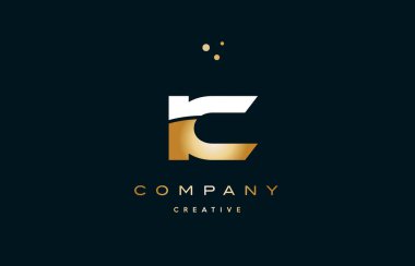 IC ben c beyaz sarı altın altın lüks Alfabe harf logo ICO