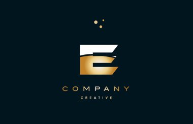 Yani ben e beyaz sarı altın altın lüks Alfabe harf logo ICO