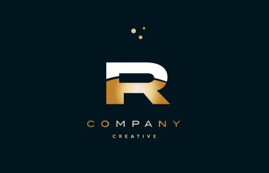 IR ben r beyaz sarı altın altın lüks Alfabe harf logo ICO