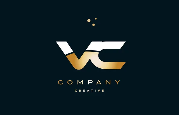 PVC v c or blanc jaune or luxe lettre alphabet logo ico — Image vectorielle