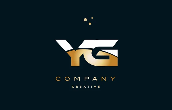 Yg y g oro amarillo blanco oro oro alfabeto de lujo letra logo ico — Vector de stock