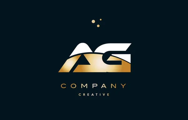 Ag a g  white yellow gold golden luxury alphabet letter logo ico — Stock Vector