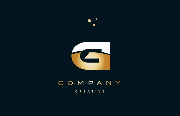 Gi g i blanc or jaune doré luxe lettre alphabet logo ico — Image vectorielle