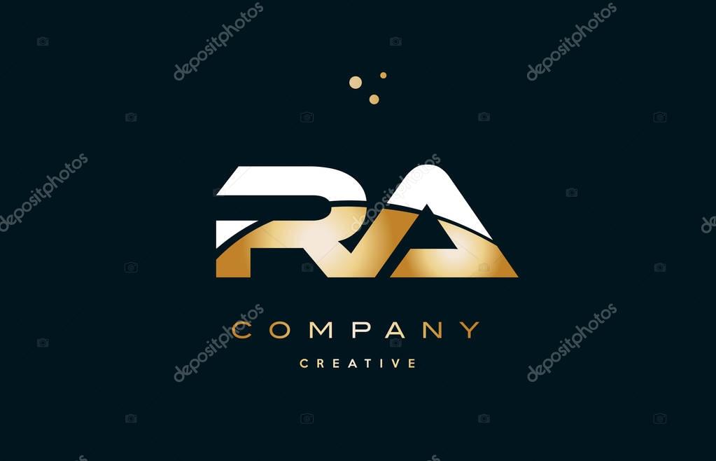 Ra r q  white yellow gold golden metal metallic luxury alphabet company letter logo design vector icon template