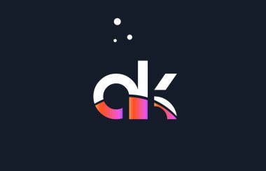 AK k pembe mor beyaz mavi Alfabe harf logo simge templat