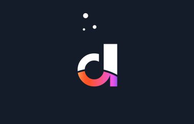 DL d l pembe mor beyaz mavi Alfabe harf logo simge templat