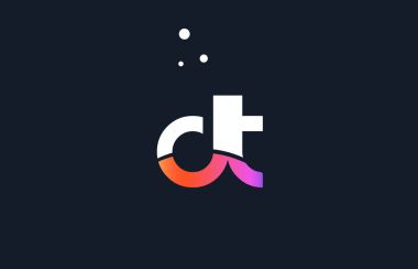 DT d t pembe mor beyaz mavi Alfabe harf logo simge templat