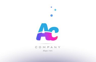 AC bir c pembe mavi beyaz modern Alfabe harf logo simge templat