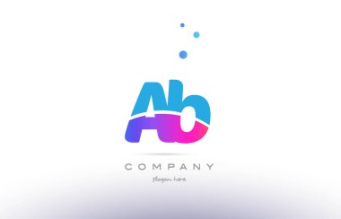 AB bir b pembe mavi beyaz modern Alfabe harf logo simge templat
