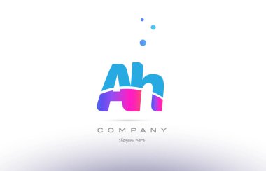 Ah bir s pembe mavi beyaz modern Alfabe harf logo simge templat