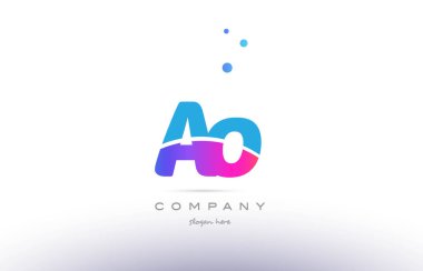 ao o pembe mavi beyaz modern Alfabe harf logo simge templat