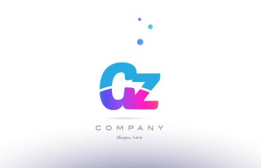gz g z pembe mavi beyaz modern Alfabe harf logo simge templat