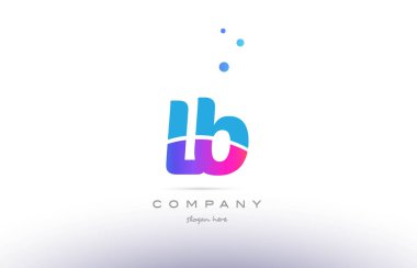 lb l b pembe mavi beyaz modern Alfabe harf logo simge templat