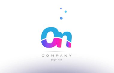 o n pembe mavi beyaz modern Alfabe harf logo simge templat üzerinde