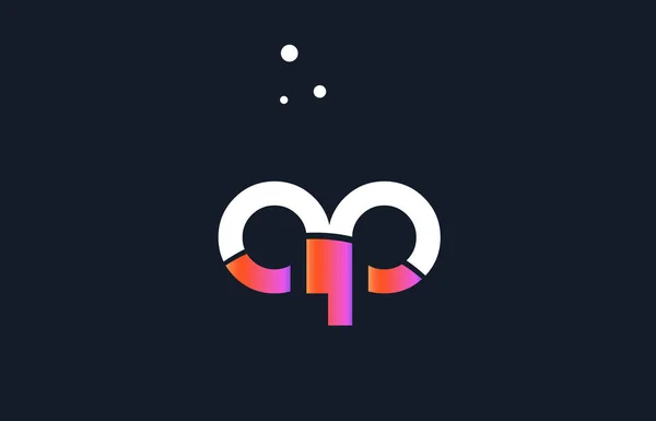 Ap a p pink purple white blue alphabet letter icon templat — стоковый вектор