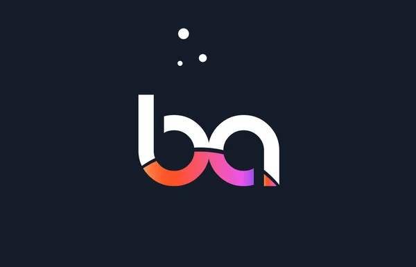 Ba b ピンク紫白青アルファベット文字ロゴ アイコン templat — ストックベクタ